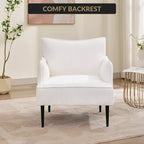 Fauteuil d'appoint, fauteuil moderne en velours côtelé avec accoudoirs rembourrés doux, fauteuil de salon de 136 kg avec pieds coniques en métal pour salon, chambre à coucher
