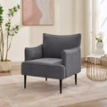Fauteuil d'appoint, fauteuil moderne en velours côtelé avec accoudoirs rembourrés doux, fauteuil de salon de 136 kg avec pieds coniques en métal pour salon, chambre à coucher