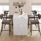 Lot de 4 tabourets de bar avec accoudoirs, tabourets de bar en métal à hauteur de comptoir avec repose-pieds et assise rembourrée, chaises de cuisine avec dossier doux, lot de 4