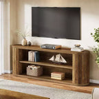 Lantine TV Stand for 55/60/65/75-Inch TVs, Farmhouse Entertainment Center with 3-Tier Storage Shelf, 63 TV Consoles for Living Room, Bedroom (Brown)