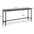 Lantine – Table Console Extra Longue de 180 cm pour Entrée, Table Longue et Étroite Derrière un Canapé, Table de Bar Industrielle Gris Rustique pour Salon