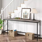 Lantine – Table Console Extra Longue de 180 cm pour Entrée, Table Longue et Étroite Derrière un Canapé, Table de Bar Industrielle Gris Rustique pour Salon