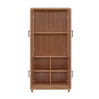 GDFStudio Aveline Bibliothèque mi-siècle moderne 31 po avec 2 portes vitrées et 6 étagères réglables