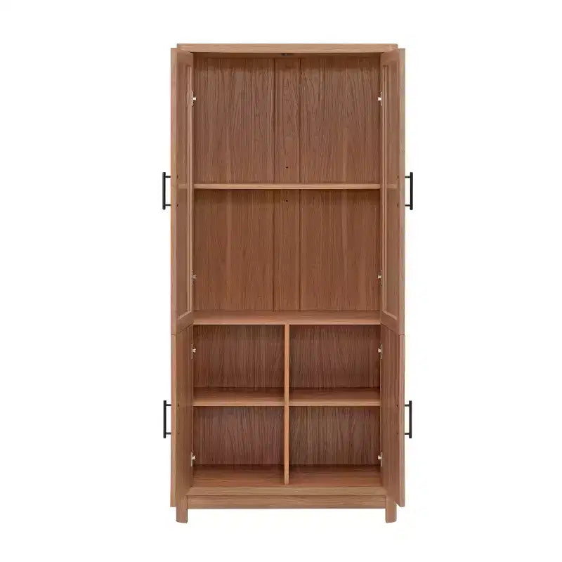 GDFStudio Aveline Bibliothèque mi-siècle moderne 31 po avec 2 portes vitrées et 6 étagères réglables