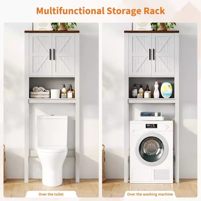 Étagère de toilettes de 60 cm de large avec meuble de rangement au-dessus des toilettes, organisateur d'étagères de salle de bain avec dispositif anti-basculement, meuble autonome peu encombrant