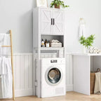Étagère de toilettes de 60 cm de large avec meuble de rangement au-dessus des toilettes, organisateur d'étagères de salle de bain avec dispositif anti-basculement, meuble autonome peu encombrant