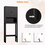 Étagère de toilettes de 60 cm de large avec meuble de rangement au-dessus des toilettes, organisateur d'étagères de salle de bain avec dispositif anti-basculement, meuble autonome peu encombrant