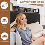 Cadre de lit plateforme Twin XL Acekool avec tête de lit de rangement, tiroirs et ports USB, lit rembourré en velours côtelé, aucun sommier tapissier requis