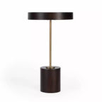 Table d'appoint ronde HomeRoots 22 en bois massif noir et or rose