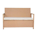 VEVOR Outdoor Storage Bench, 2-Person PE Rattan Storage Bench, 70 Gal Deck Box with Cushion, Supports up to 265 lbs, Brown