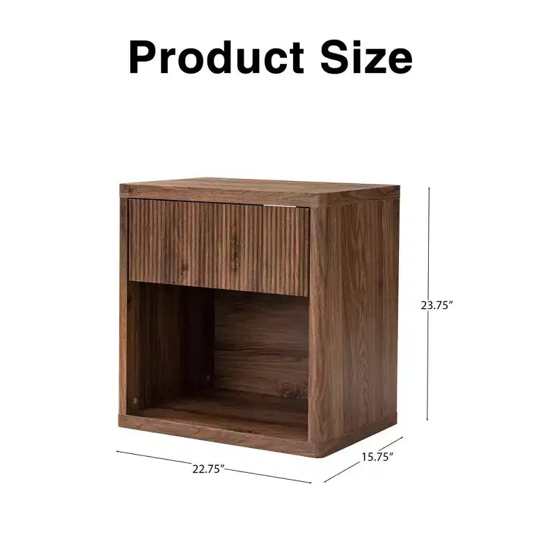 JVNOXK Grande table de chevet encastrable de style médiéval moderne avec tiroir de rangement, adaptée aux chambres et salons, Noyer
