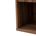 JVNOXK Grande table de chevet encastrable de style médiéval moderne avec tiroir de rangement, adaptée aux chambres et salons, Noyer