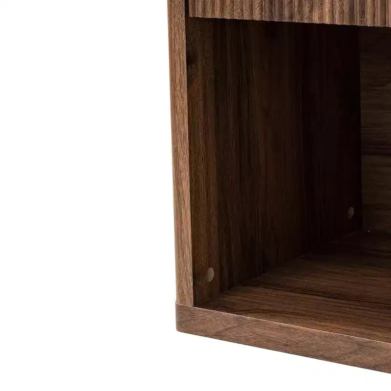 JVNOXK Grande table de chevet encastrable de style médiéval moderne avec tiroir de rangement, adaptée aux chambres et salons, Noyer