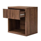 JVNOXK Grande table de chevet encastrable de style médiéval moderne avec tiroir de rangement, adaptée aux chambres et salons, Noyer