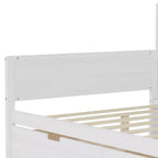 Lit de repos en bois Bellemave avec étagères de rangement, 2 tiroirs et bureau intégré, lit multifonctionnel peu encombrant, taille jumeau/double, naturel ou blanc antique.