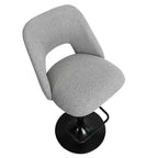 Lot de 2 tabourets de bar pivotants réglables, tabourets de comptoir rembourrés de 61 à 81 cm de hauteur avec dossiers et base noire - Panipeachy