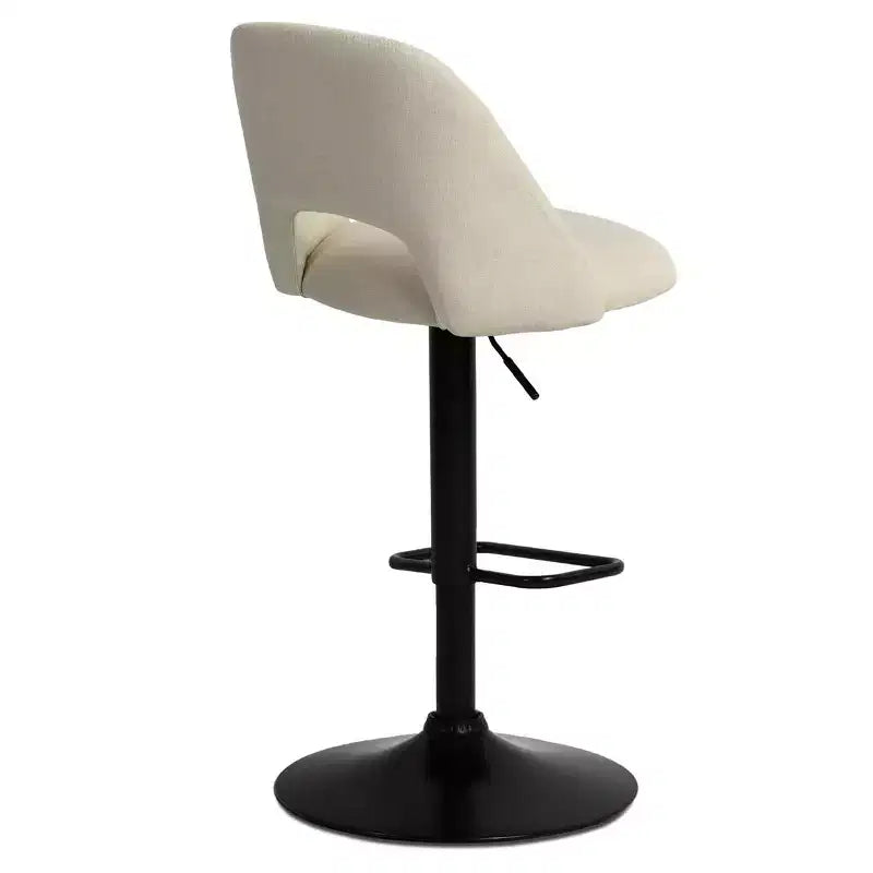Lot de 2 tabourets de bar pivotants réglables, tabourets de comptoir rembourrés de 61 à 81 cm de hauteur avec dossiers et base noire - Panipeachy