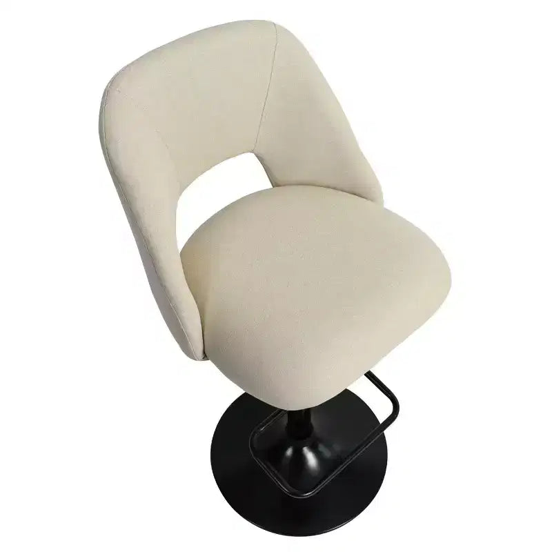 Lot de 2 tabourets de bar pivotants réglables, tabourets de comptoir rembourrés de 61 à 81 cm de hauteur avec dossiers et base noire - Panipeachy