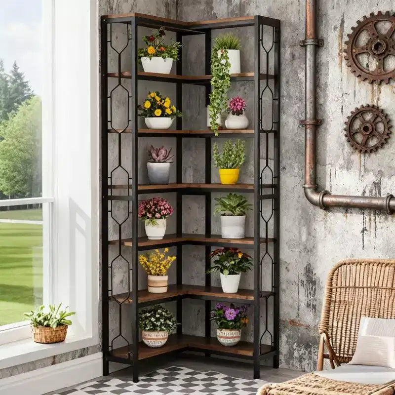 Étagère à 7 niveaux industrielle haute de 200 cm GDFStudio Mathilde
