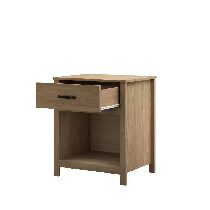 Table de chevet minimaliste avec tiroir et étagère ouverte, table de chevet moderne pour chambre ou salon-Panipeachy