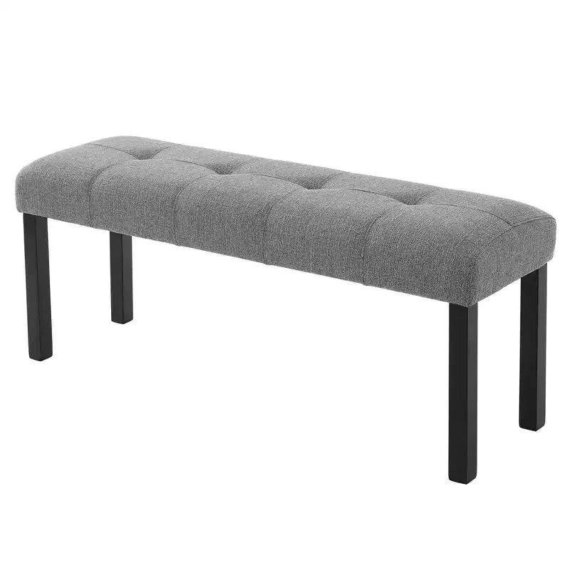 Banc de salle à manger moderne capitonné en lin de style fermier, utilisation polyvalente