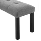 Banc de salle à manger moderne capitonné en lin de style fermier, utilisation polyvalente