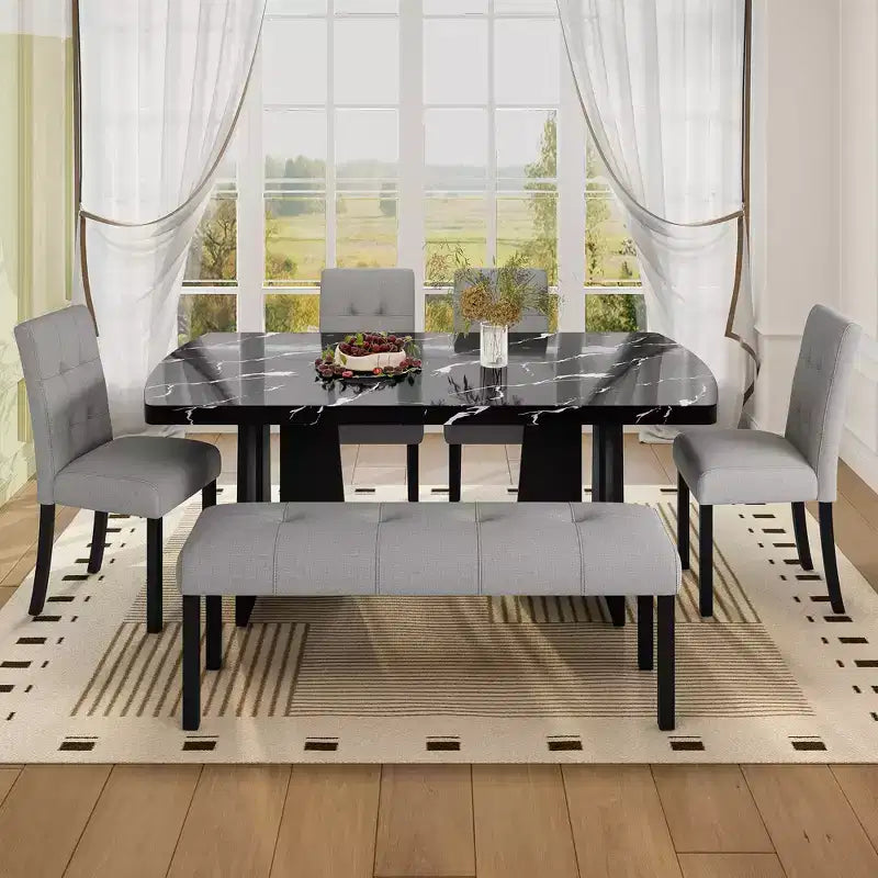 Banc de salle à manger moderne capitonné en lin de style fermier, utilisation polyvalente