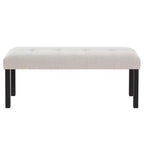 Banc de salle à manger moderne capitonné en lin de style fermier, utilisation polyvalente