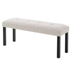 Banc de salle à manger moderne capitonné en lin de style fermier, utilisation polyvalente