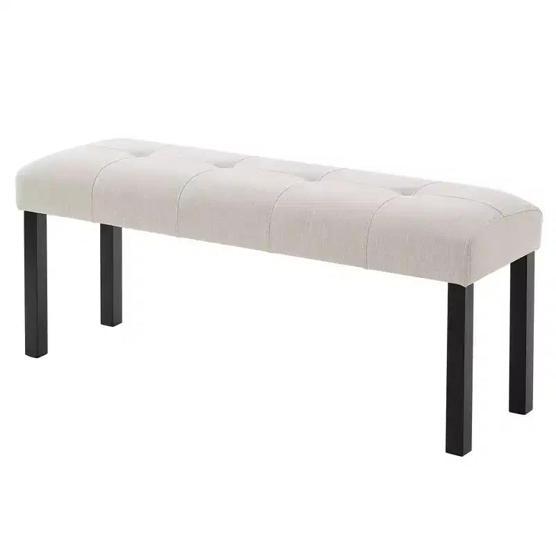 Banc de salle à manger moderne capitonné en lin de style fermier, utilisation polyvalente