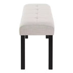 Banc de salle à manger moderne capitonné en lin de style fermier, utilisation polyvalente