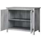 Armoire de rangement extérieure en bois, Abri de jardin avec étagère et portes doubles, Gris clair