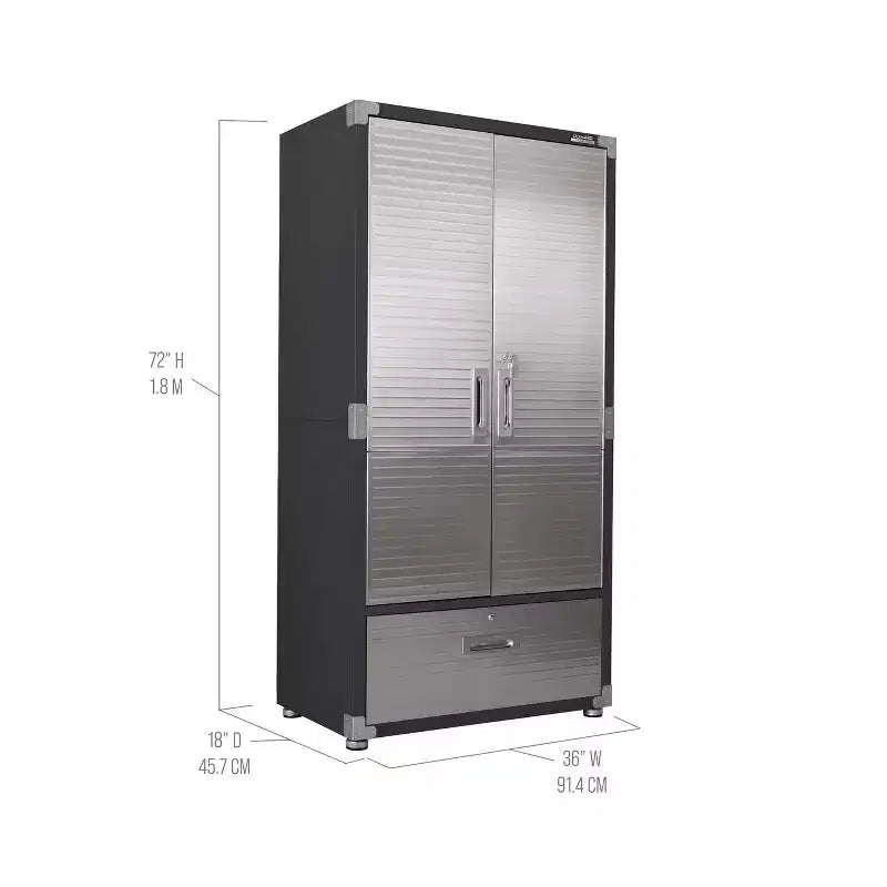 Armoire de rangement Seville Classics UltraHD avec tiroir inférieur, 36 L x 18 P x 72 H