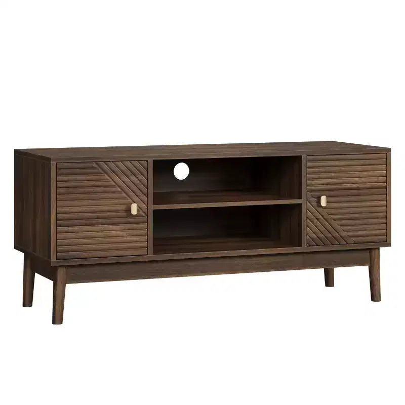 Meuble TV de style moderne du milieu du siècle pour téléviseurs de 43 à 45 pouces, console média avec rangement, centre de divertissement pour salon ou chambre à coucher-Panipeachy
