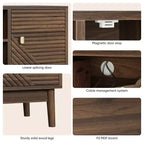 Meuble TV de style moderne du milieu du siècle pour téléviseurs de 43 à 45 pouces, console média avec rangement, centre de divertissement pour salon ou chambre à coucher-Panipeachy