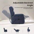 Fauteuil inclinable électrique avec massage, chauffage bi-zone et assistance au levage, dossier réglable, tissu velours pour salon, bureau
