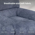 Fauteuil inclinable électrique avec massage, chauffage bi-zone et assistance au levage, dossier réglable, tissu velours pour salon, bureau