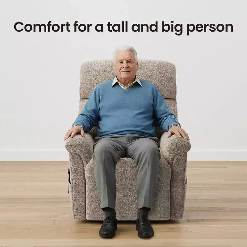 Fauteuil inclinable électrique avec massage, chauffage bi-zone et assistance au levage, dossier réglable, tissu velours pour salon, bureau
