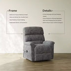 Fauteuil inclinable électrique avec massage, chauffage bi-zone et assistance au levage, dossier réglable, tissu velours pour salon, bureau
