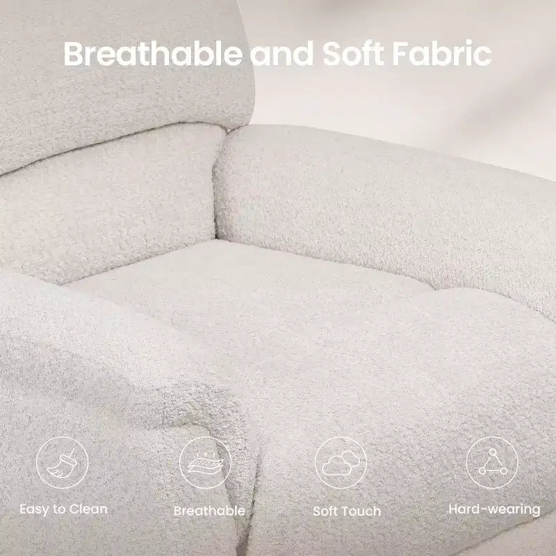 Fauteuil inclinable électrique avec massage, chauffage bi-zone et assistance au levage, dossier réglable, tissu velours pour salon, bureau