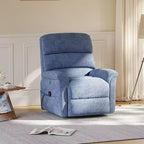Fauteuil inclinable électrique avec massage, chauffage bi-zone et assistance au levage, dossier réglable, tissu velours pour salon, bureau