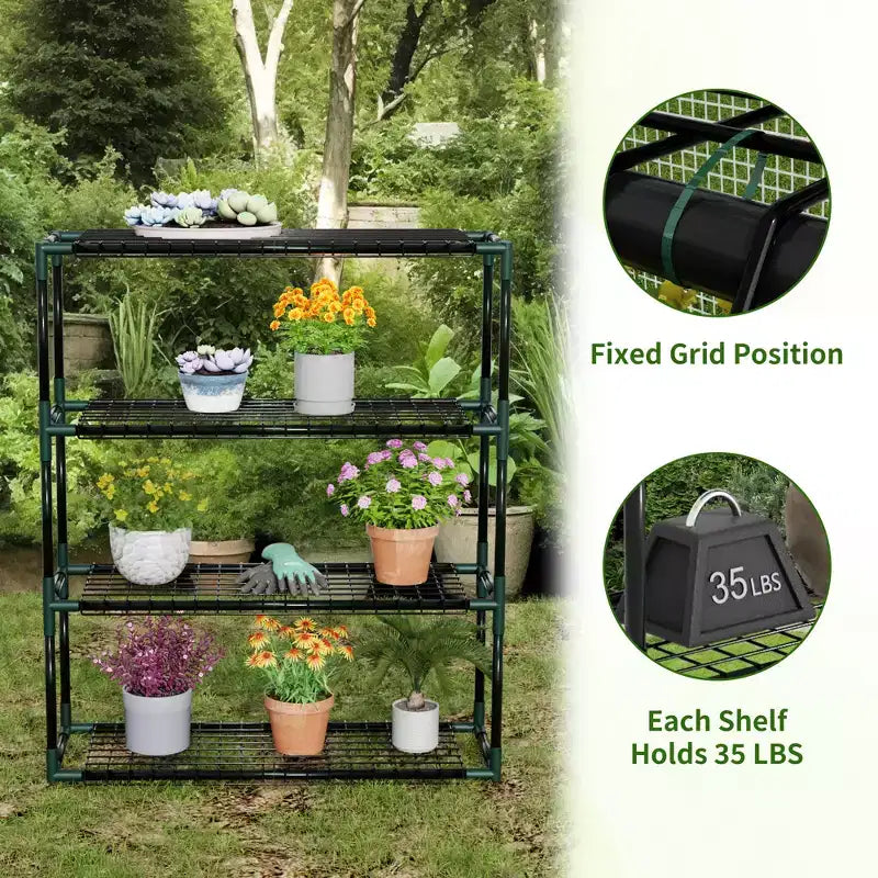 Étagère à plantes d'extérieur robuste à 3 niveaux UPTIOT pour serres | Capacité de 15,9 kg/étagère (30 cm P x 87,6 cm L x 103,6 cm H)