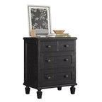 Commode vintage en bois à 4 tiroirs avec poignées sculptées et pieds fuselés, grand meuble de rangement à tiroirs pour chambre, salon et entrée