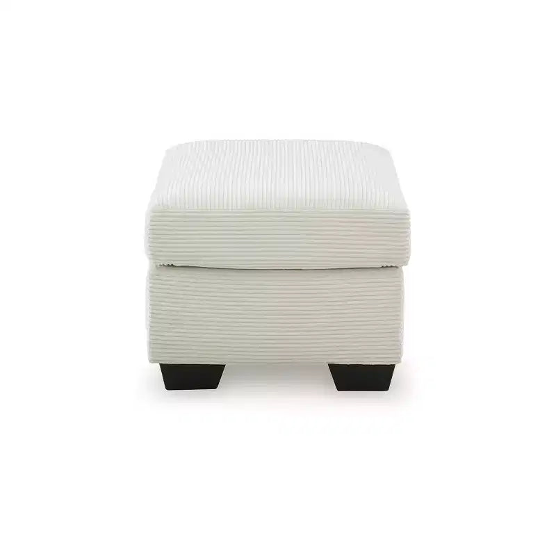 Pouf Ashley Ammon de la collection Signature Design, rembourrage en polyester cordé, ivoire