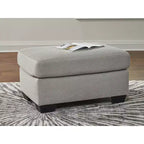 Pouf Ashley Ammon Signature Design, revêtement en polyester cordé, gris fumé