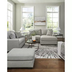 Pouf Ashley Ammon Signature Design, revêtement en polyester cordé, gris fumé