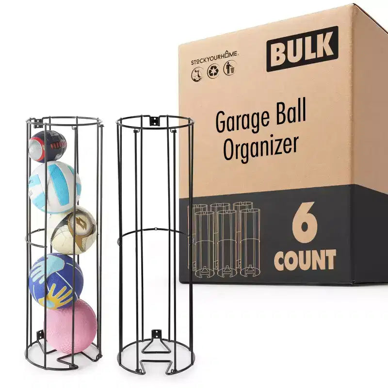 Modern Innovations Wall Mounted Vertical Ball Storage Rack (6 Pack)