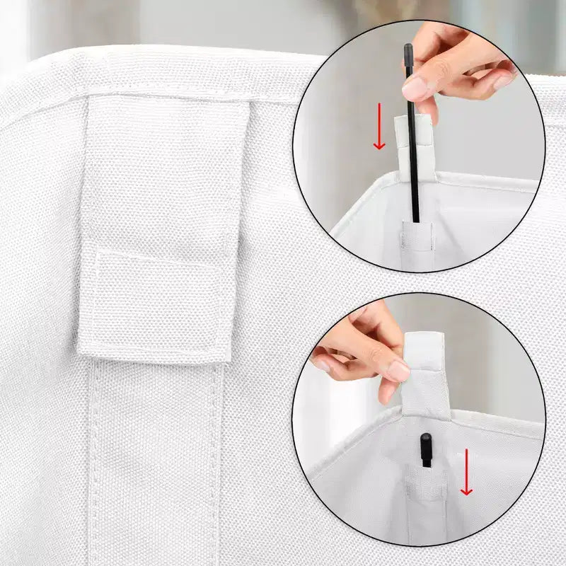 Sweet Jojo Designs Panier à linge pliable pour garçon, fille, unisexe/neutre avec poignées, motif bohème hachuré noir et blanc