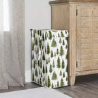 Sweet Jojo Designs Panier à linge pliable pour garçon, fille, unisexe/neutre avec poignées Motif pin sylvestre vert et blanc