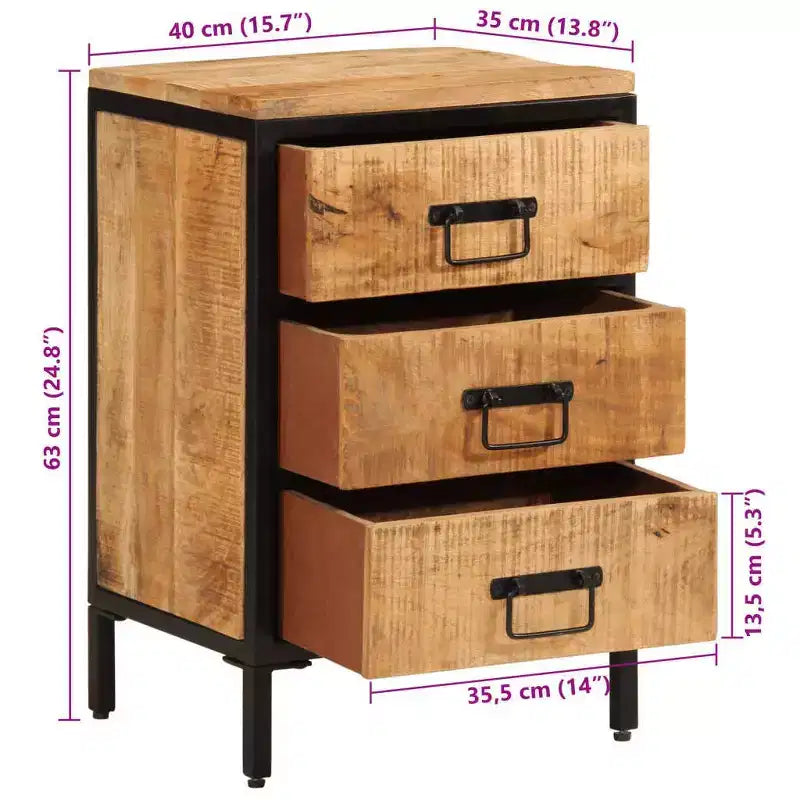 vidaXL Table de chevet Couleur bois naturel